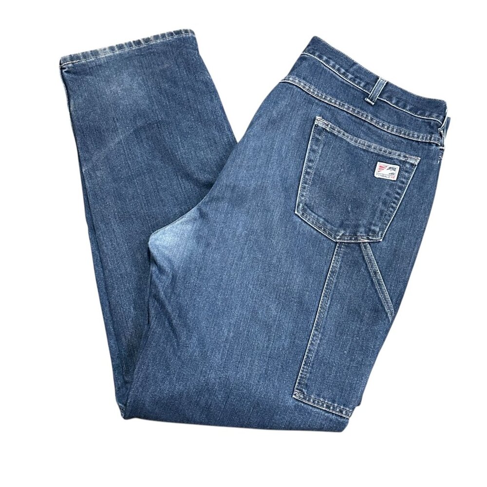 Tyndale Mens 40x34 Flame Resistant Carpenter Jeans Medium Denim Wash Made in USA